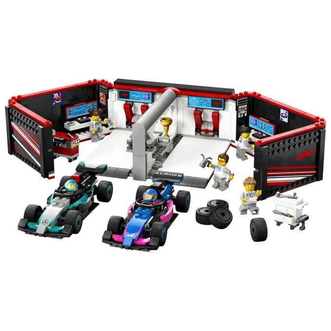 LEGO City Formula 1 Garage con monoposto Mercedes-AMG e Alpine F1 60444