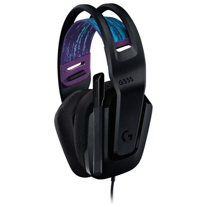 Logitech G335 Cuffie Gaming Cablate Microfono Flip to Mute Jack Audio da 3.5mm Nero