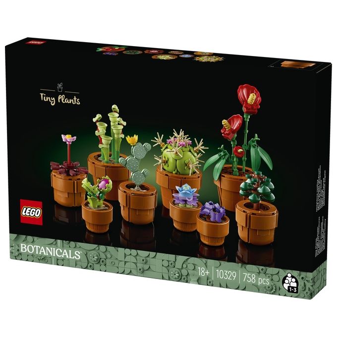 LEGO Icons 10329 Piantine, Collezione Botanica con Fiori Artificiali, Decorazione Casa, Idea Regalo di Compleanno Donna o Uomo