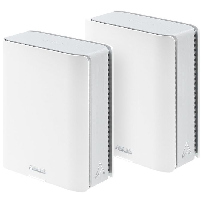 ASUS ZenWiFi BT8 2-Pack - WiFi 7 Mesh tribanda 14 Gbps due porte 25 G sicurezza e controllo parentale incluse Smart Home Master SSIDs 4G e 5G Mobile Tethering Bianco