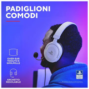 Trust Gaming GXT 498W Forta Cuffie Ecosostenibile PS5 e PS4 con Licenza Ufficiale PlayStation 5 Over-Ear Cavo da 1.2mt Microfono Staccabile Jack Audio 3.5mm Bianco