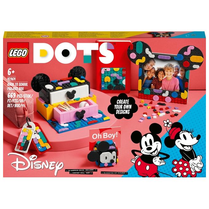 LEGO 41964 DOTS Il Kit Back to School di Topolino e Minnie Set Creativo con 669 Pezzi 10 Tessere Esclusive colore Multicolore
