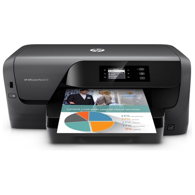 [ComeNuovo] Hp Stampante Inkjet Multifunzione Officejet pro 8210 Risoluzione 2400 x 1200 DPI A4 Wi-Fi Nera