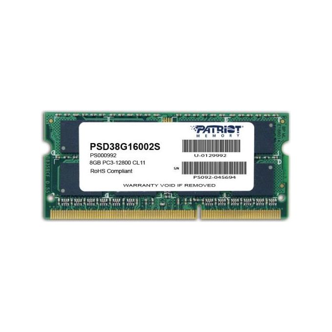 Patriot Ram Sodimm 8gb Ddriii 1600mhz 1x8gb