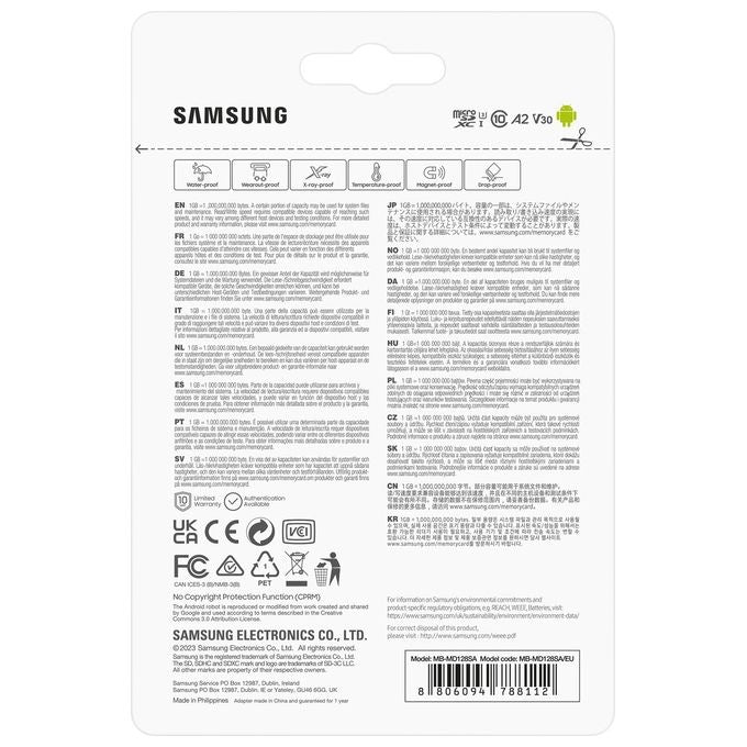 Samsung PRO Plus microSD Memory Card 128Gb