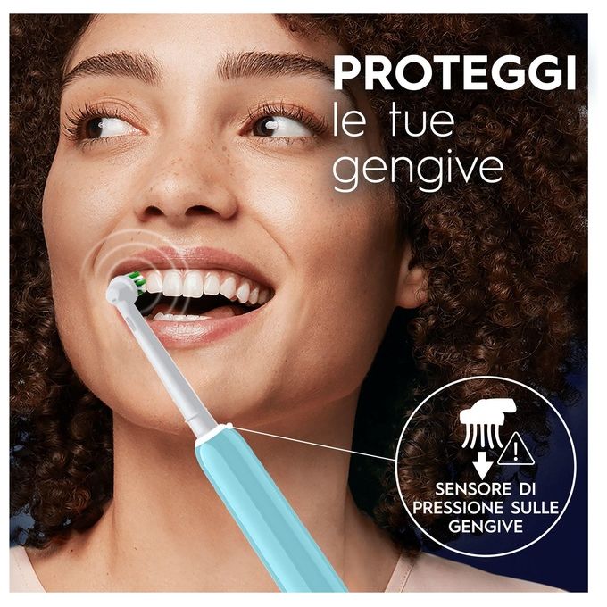 Oral B spazzolino elettrico ricaricabile series 1 blu con timer e 2 testine