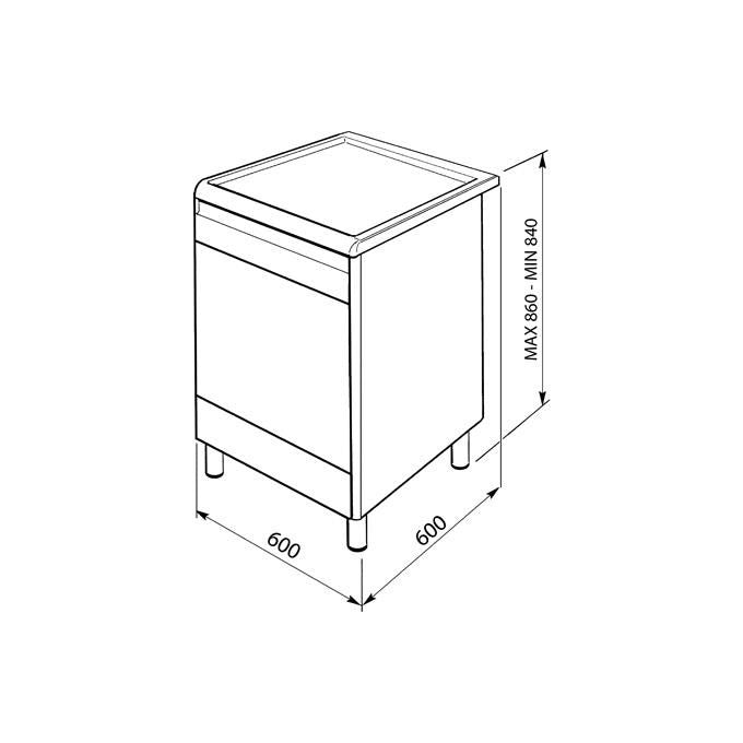 Smeg CX60SV9 Cucina a Gas con Forno Elettrico Ventilato Estetica Mista 4 Fuochi Classe energetica A Grill Largo 60x60 cm Acciaio Inox
