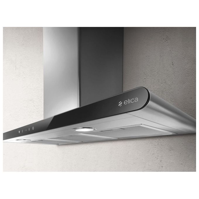 Elica GALAXY WHIX-A-80 PRF0009822B Cappa a Parete Classe energetica C 3 Velocita' Aspirante Touch Control Illuminazione Neon 80 cm Inox-Vetro Bianco