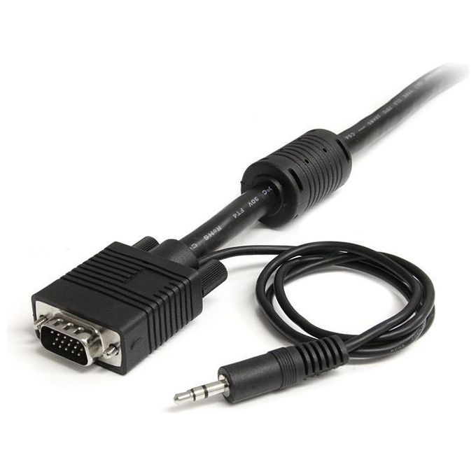 StarTech Cavo coassiale estensione video VGA monitor ad alta risoluzione 2 m con audio HD15 M-M