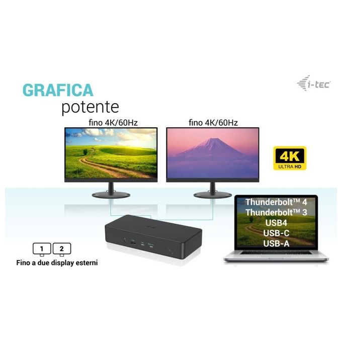 I-tec Docking Stations usb 3.0-usb-c-tb 3 pro dual 4k Display Docking Station gen2 pd