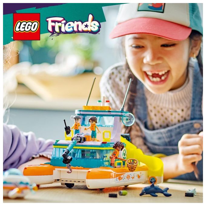 LEGO Friends 41734 Catamarano di Salvataggio, Barca Giocattolo con Animali e Sottomarino, Set Educativo, Regalo per Bambini 7+