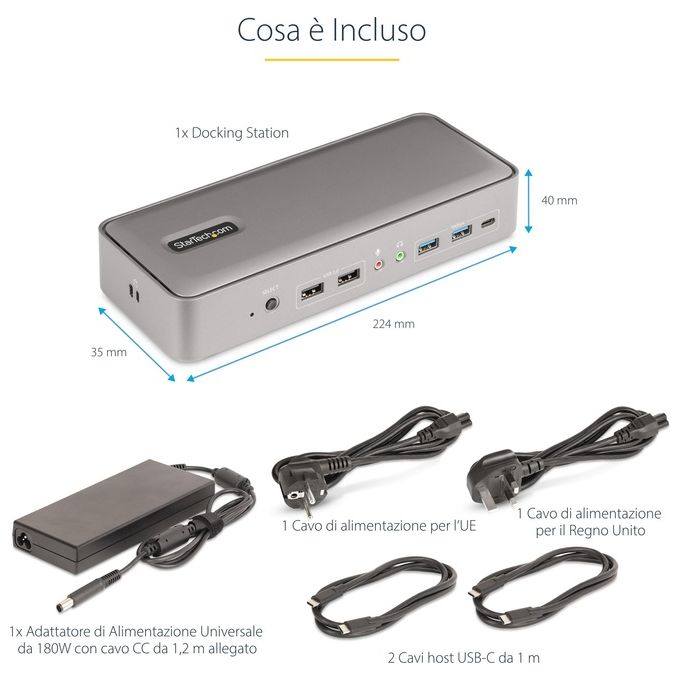 StarTech.com KVM Docking Station USB-C per Due Laptop