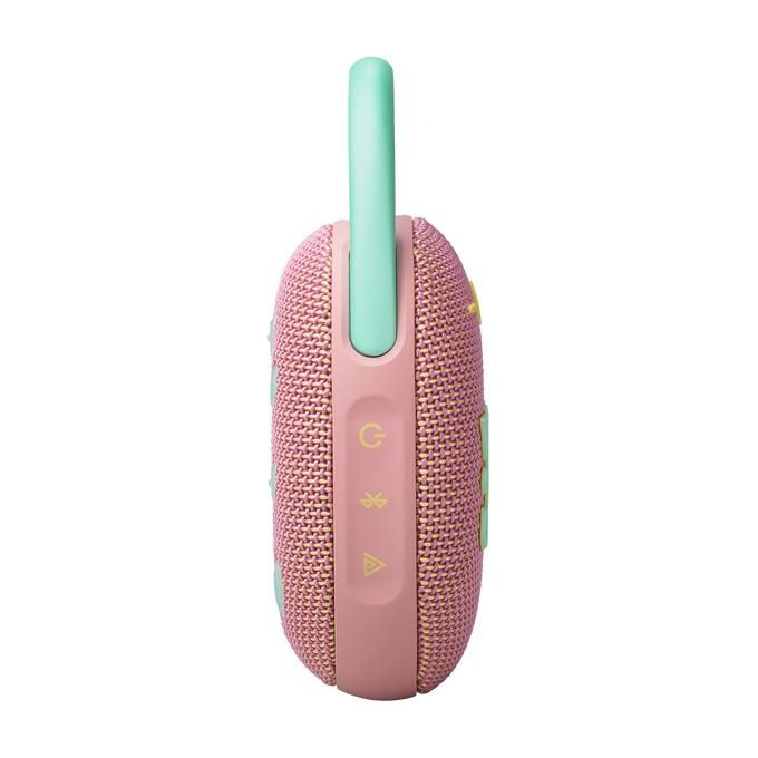 JBL Clip 5 Speaker Bluetooth Portatile Altoparlante Wireless Compatto Moschettone Integrato Waterproof e Resistente alla Polvere IP67 fino a 12 h di Autonomia App JBL Portable  Rosa