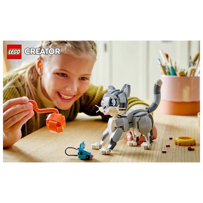 LEGO Creator 3 in 1 Gatto Giocoso Giocattolo - Si Trasforma in Piccione o in Cane - Animali da Costruire per Bambine Bambini Ragazze e Ragazzi da 8 Anni - Idea Regalo di Compleanno Creativa - 31163