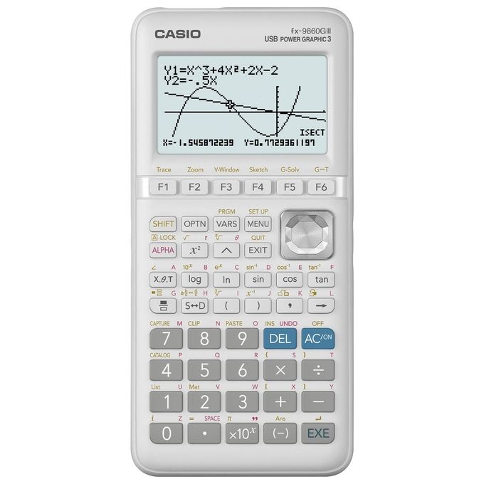 Casio FX-9860GIII-W-ET fx-9860GIII Calcolatrice Grafica con Display Naturale e Linguaggio Python 3 MB Flash-Rom colore Bianco