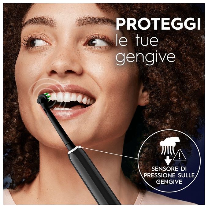 Braun Oral-B Spazzolino Elettrico Ricaricabile Series 1 Nero con 2 Testine di Ricambio