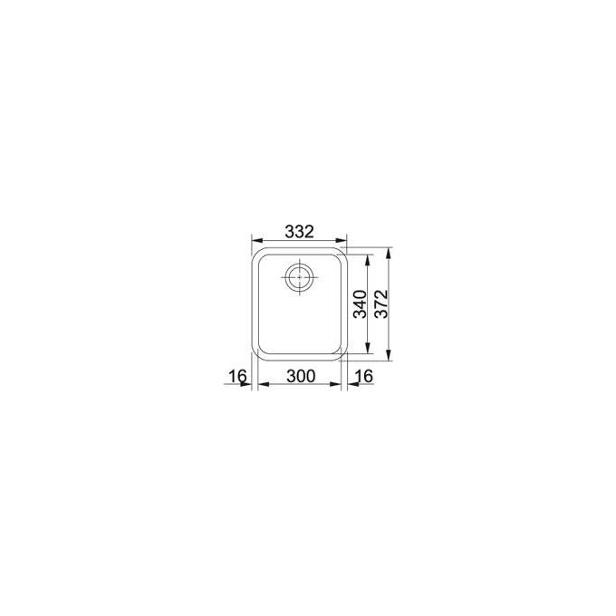 Franke GAX 110-30 Lavello Acciaio Inox Spazzolato da incasso Sottotop 1 Vasca Acciaio 33,2x37,2cm 122.0021.439