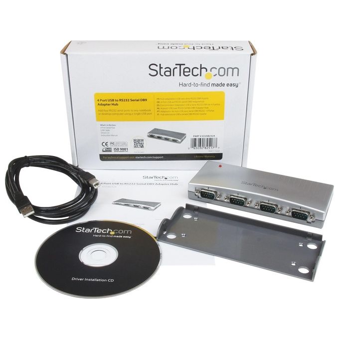 Startech Hub Adattatore Usb a Seriale DB9 RS232 a 4 Porte