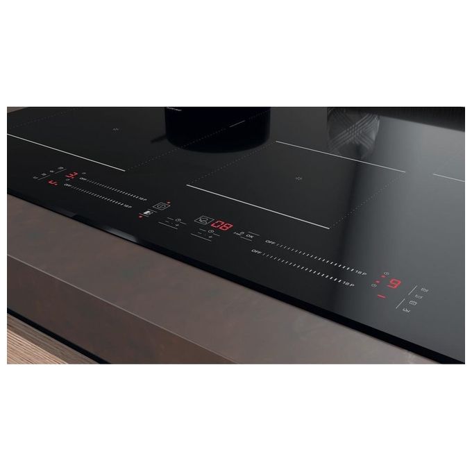 Hotpoint HS 3377C BF Piano Cottura ad Induzione 4 Zone Adattatore di Potenza Zona Flexi Duo 18 Livelli di Potenza Blocco Comandi 70 cm Nero