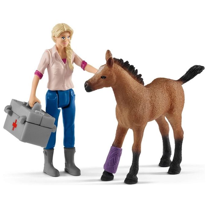 Schleich Farm World Veterinario con Puledro e Cavallo