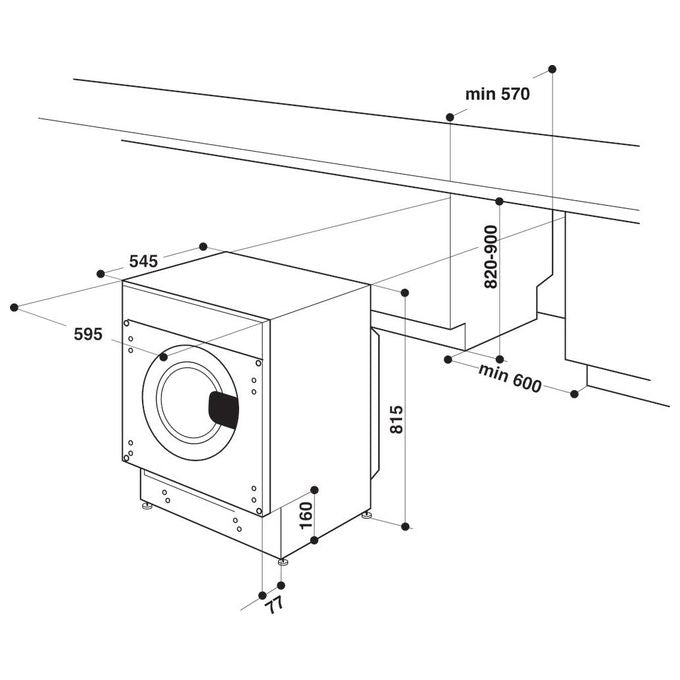 Hotpoint BI WMHG 81485 EU Lavatrice da Incasso Frontale 8 Kg 1400 rpm Classe B Motore Inverter 70 dB (82x59.5x54.5 cm) colore Bianco