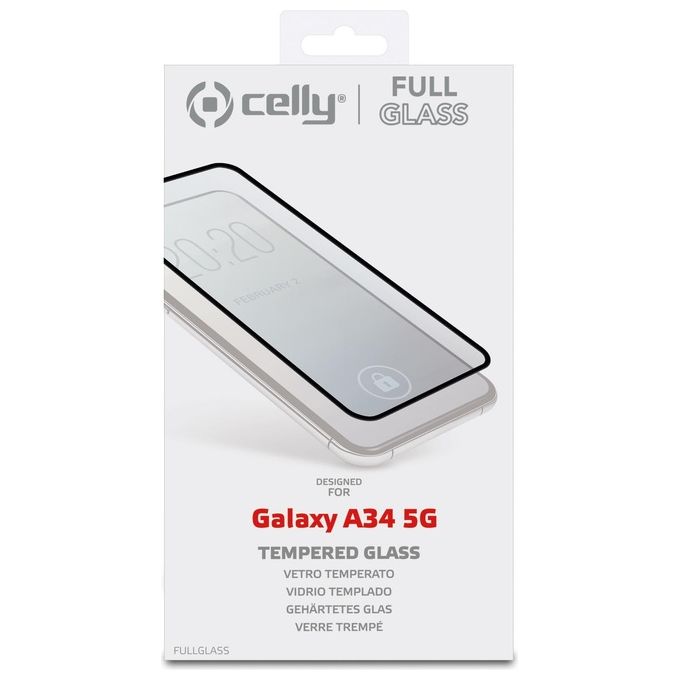 Celly Full Glass per Samsung Galaxy A34 5G Nero