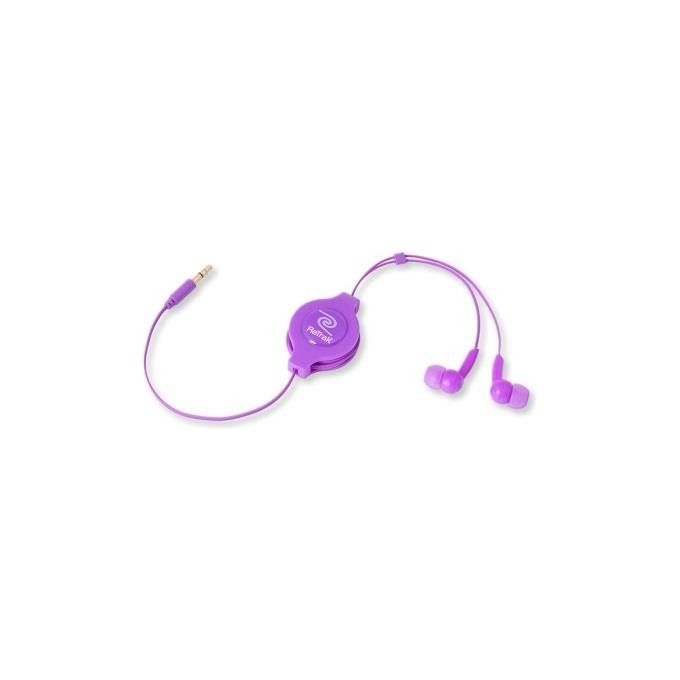 Retrak Auricolare Stereo Retrattile per Mp3 Porpora