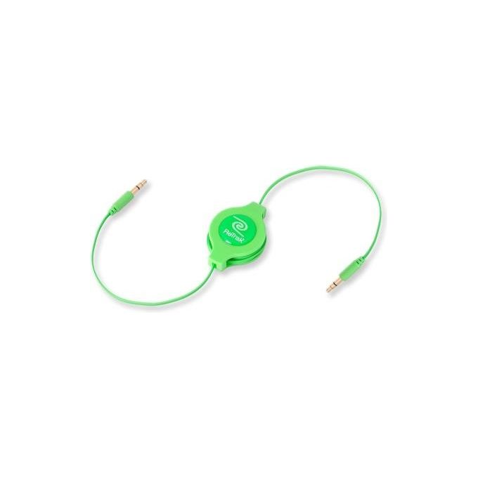 Retrak Cavo da 3,5mm a 3,5mm per Mp3 Retrattile Verde