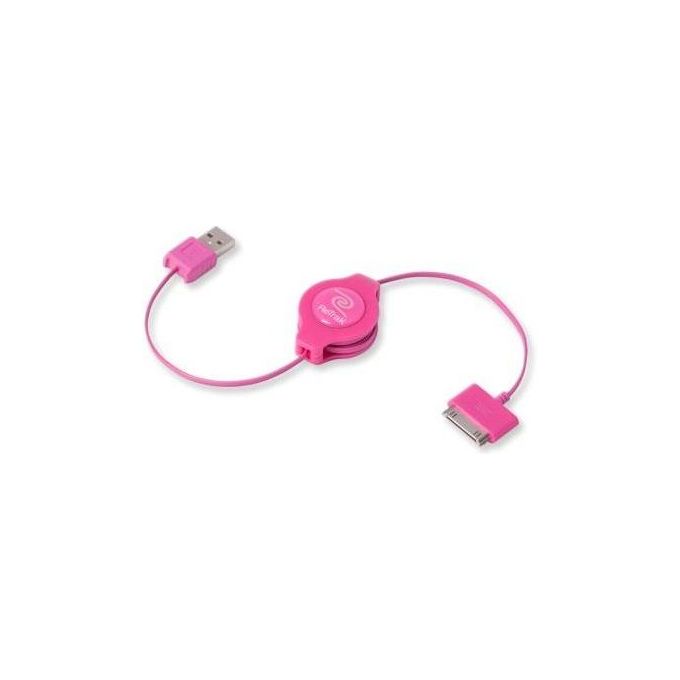 Retrak Cavo iPod e iPhone Retrattile Usb 2.0 Sync-charge Rosa