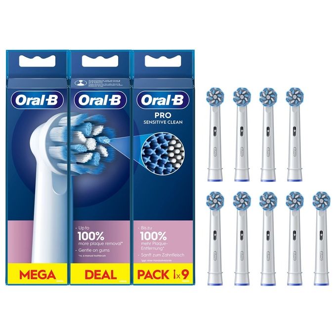 Braun Oral-B Testine di Ricambio Pro Sensitive Clean Confezione da 9 Testine