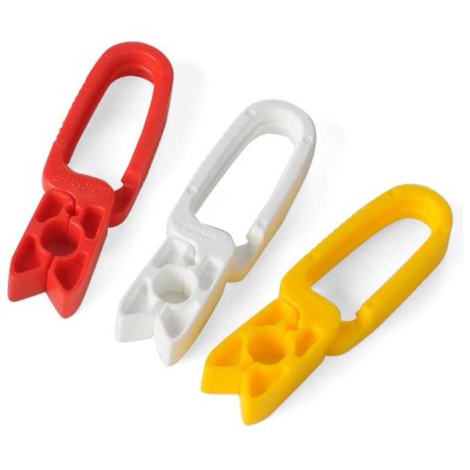 Foppapedretti Clothy Pegs – Set da 12 mollette stendipanni in nylon monoblocco, 10×20×70 mm, compatibile per uso indoor-outdoor, confezione rosso-bianco-giallo, senza molla