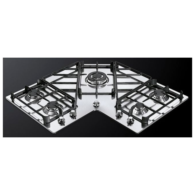 Foster 7038 052 Piano Cottura a Gas Angolare 5 Zone Griglie in ghisa Bruciatori speciali 83 cm Inox