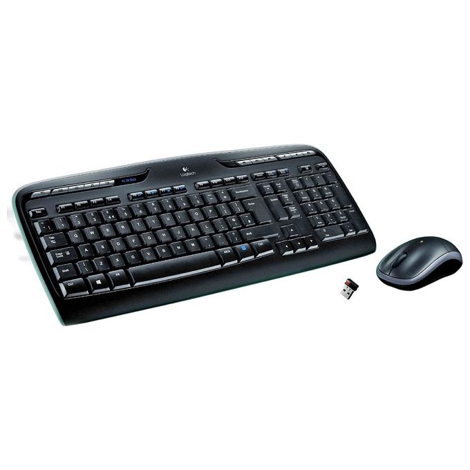 Logitech Wireless Combo MK330 Set Mouse e Tastiera senza Fili 2.4 GHz Spagnola Nero