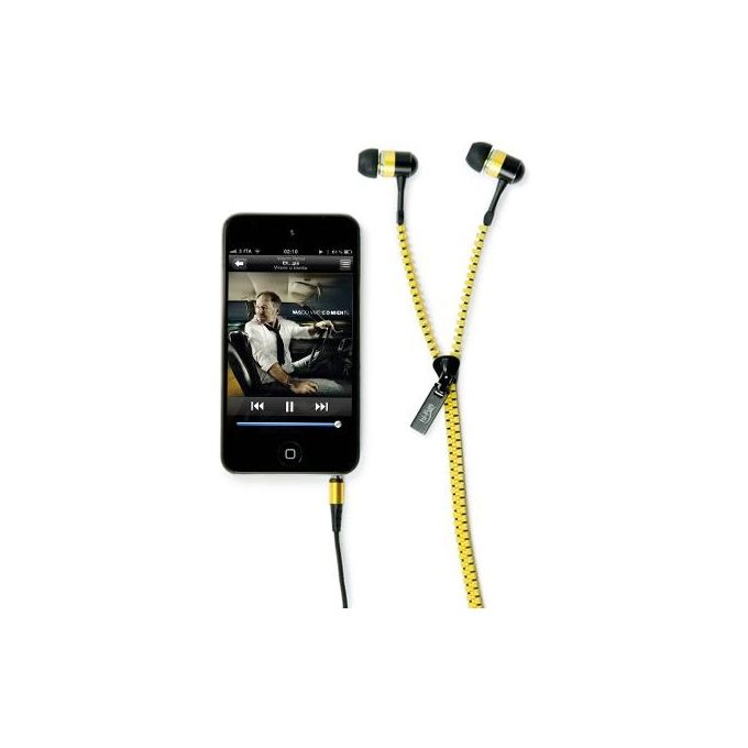 Hi-Zip Auricolare a Cerniera con Jack 3.5 Yellow