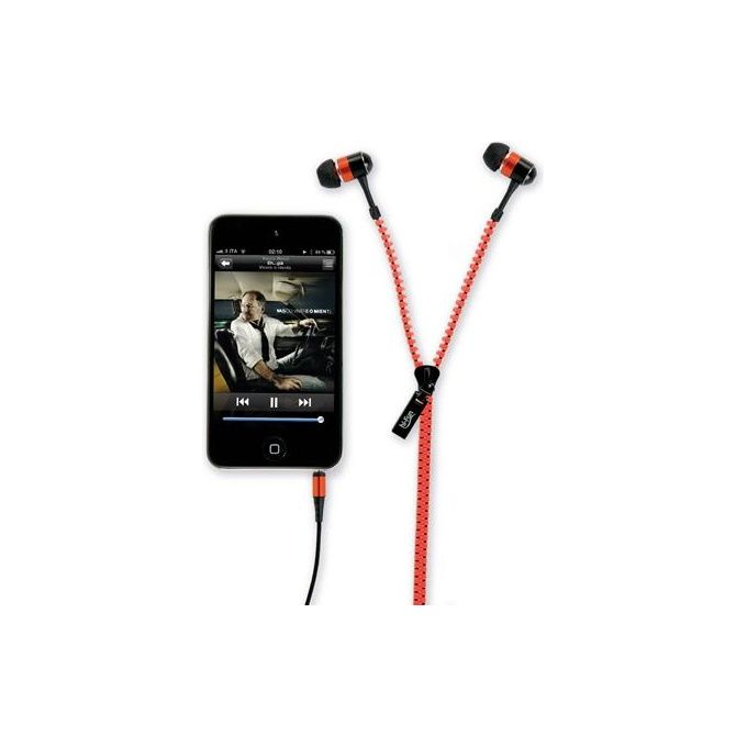 Hi-Zip Auricolare a Cerniera con Jack 3.5 Orange