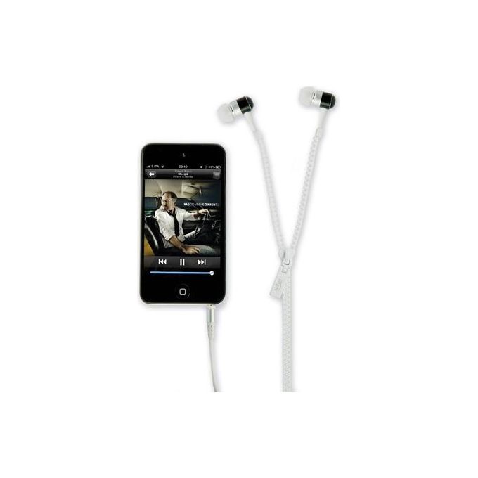 Hi-Zip Auricolare a Cerniera con Jack 3.5 White