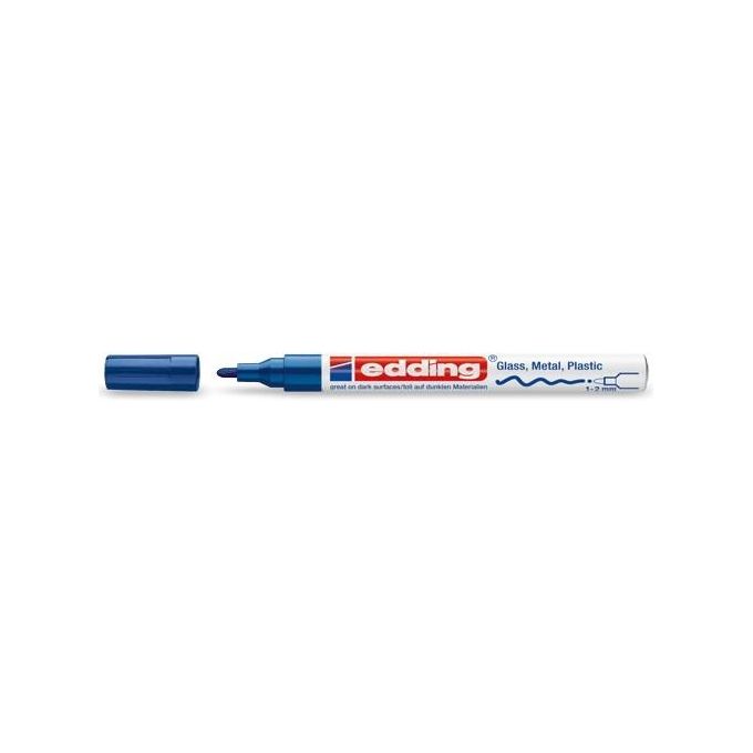 Edding 4-751003 Marcatore a Vernice 751 Punta Conica 1-2mm Blu