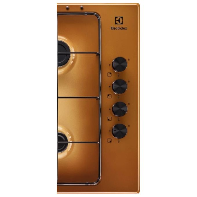 Electrolux KGS6404T Piano Cottura a Gas Slim Profile 4 Zone Speed Burner Bruciatore Wok Sicurgas 60 cm Terra di Francia