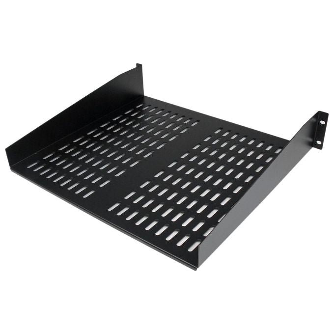 StarTech Scaffale cantilever per montaggio a rack universale con fessure 16 2U - Ripiano per armadio server rack fisso - 22 kg