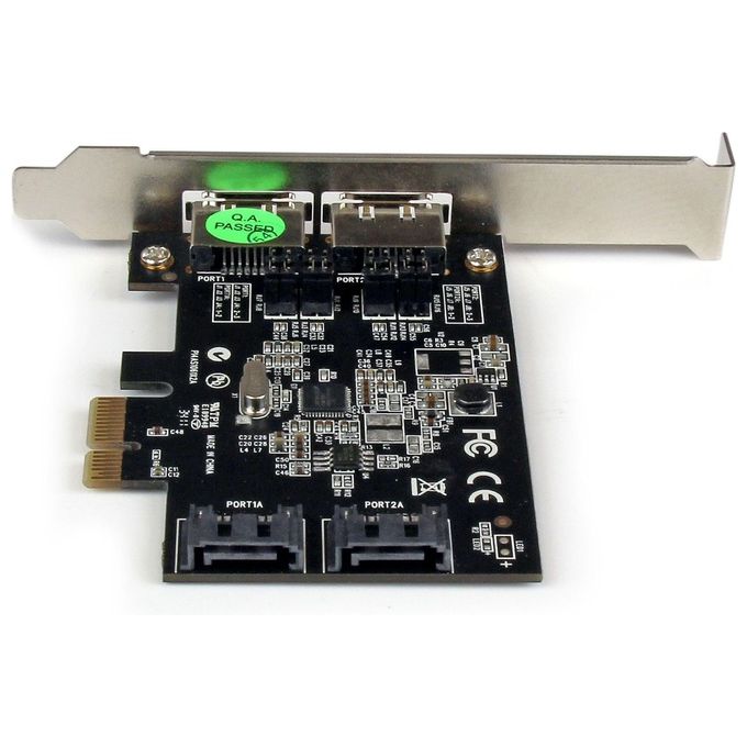 StarTech Scheda controller PCI Express SATA 6 Gbps eSATA 2 porte - Scheda PCIe SATA III a due porte - 2 int-2 est