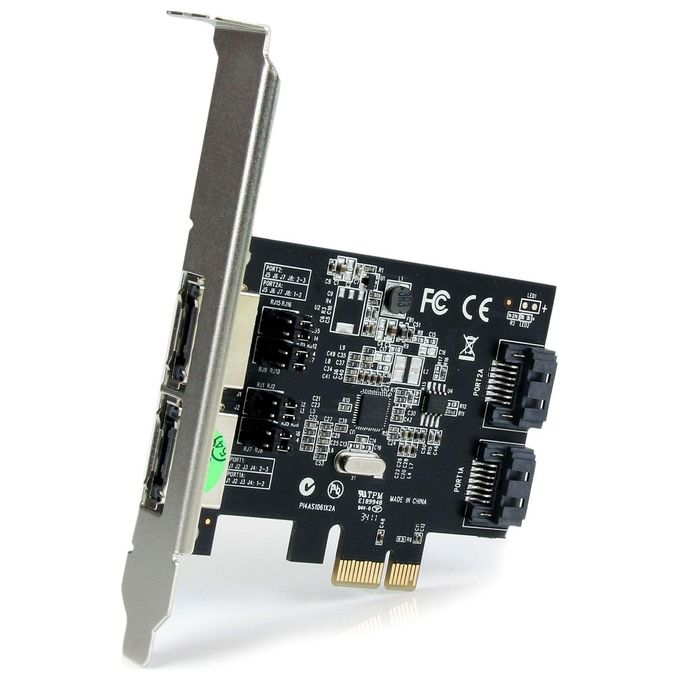 StarTech Scheda controller PCI Express SATA 6 Gbps eSATA 2 porte - Scheda PCIe SATA III a due porte - 2 int-2 est