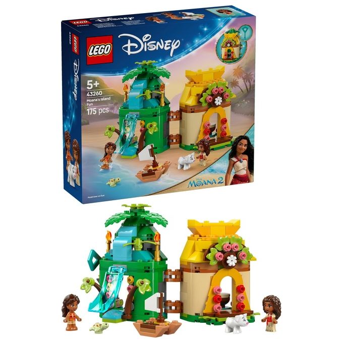LEGO Set Disney Moana Divertimento sull'Isola di Vaiana 43260 Blocchi Creativi per Bambini e Appassionati di Costruzioni