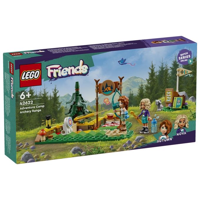 LEGO Friends Tiro con l'Arco al Campo Avventure Giochi Sportivi per Bambine e Bambini da 6 Anni in su con Arco e Frecce Giocattolo 2 Mini Bamboline e un Procione Idee Regalo di Compleanno 42622