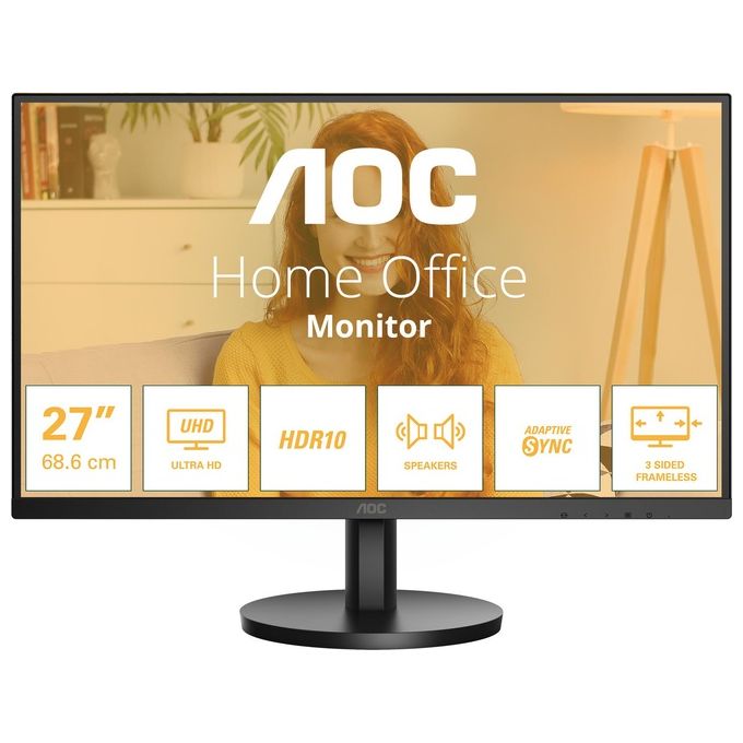 AOC U27B3A Monitor Ultra HD da 27'' Altoparlanti HDR10 3840x2160 Nero