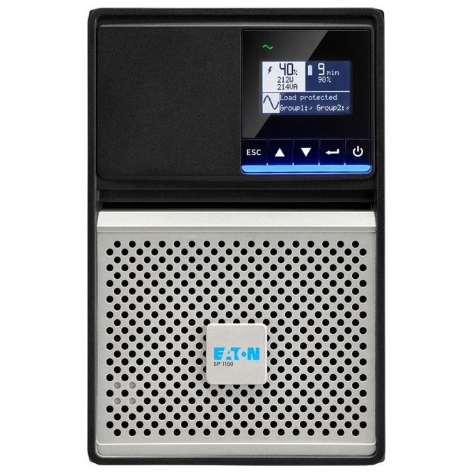 Eaton 5P 1150i Gen 2 Ups 200-208-220-230-240 V C.a. V 920 Watt 1150 Va 1 Fase 9 Ah Rs-232 Usb Connettori di Uscita 8 Nero-Argento