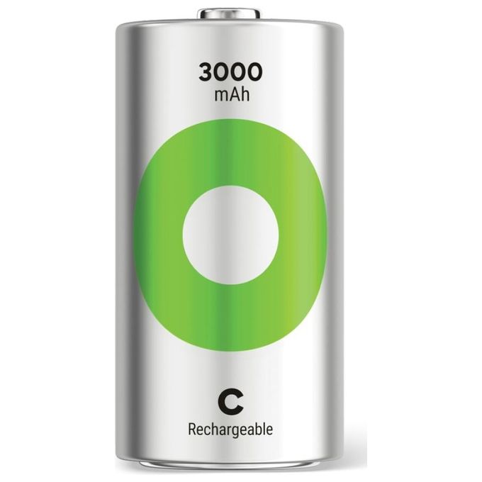 GP Batteries ReCyko NiMH Batterie C Baby 3000mAH Pronte per l'Uso 1x2 Pezzi