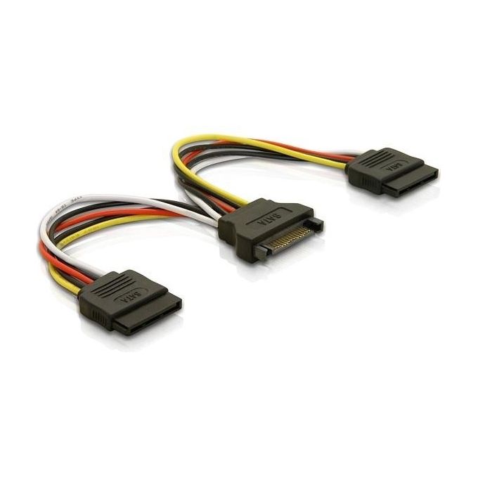 DeLOCK Cable Power SATA 15pin  2x SATA HDD 0.15mt