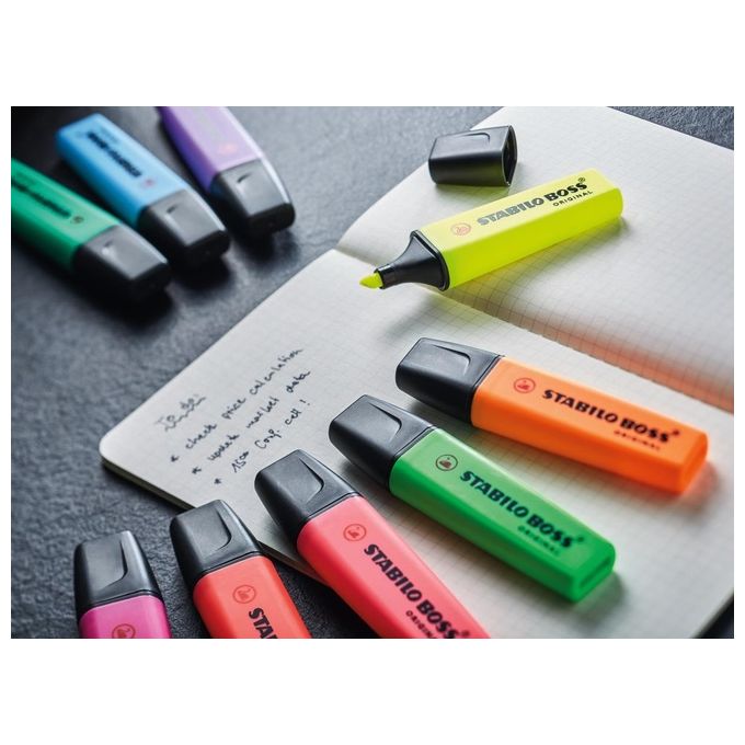 Evidenziatore - STABILO BOSS ORIGINAL - Astuccio da 4 - Colori assortiti