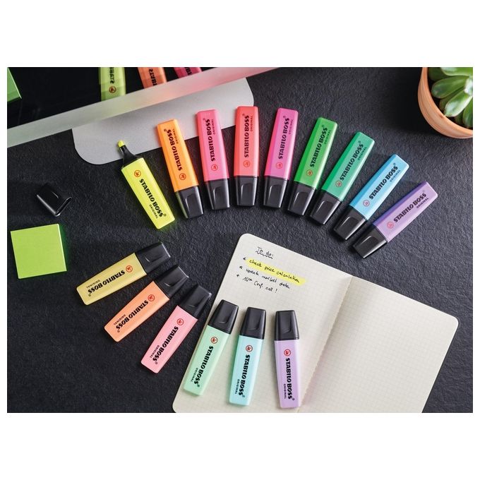 Evidenziatore - STABILO BOSS ORIGINAL - Astuccio da 8 - Colori assortiti