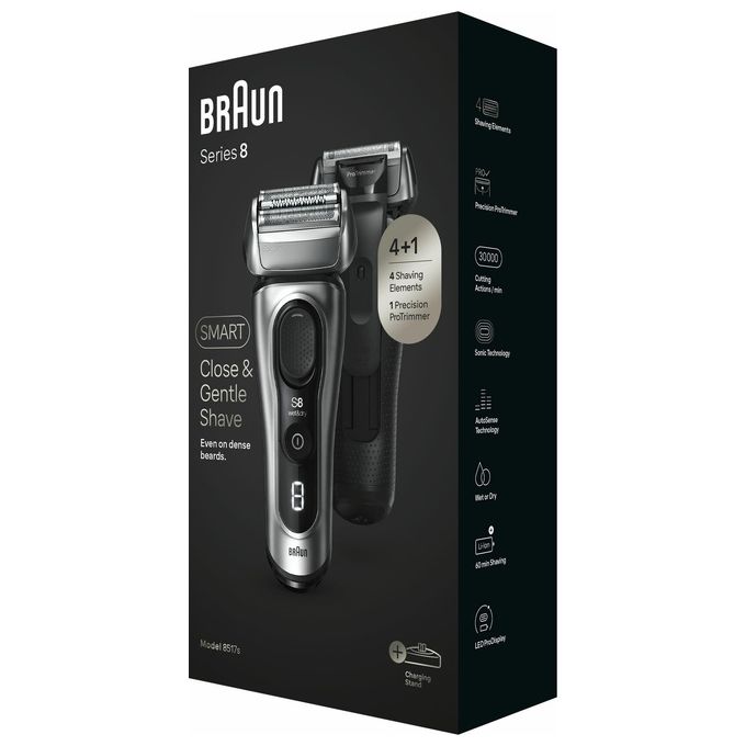 Braun Series 8 8517s WeteDry Rasoio Elettrico Galvano Silver